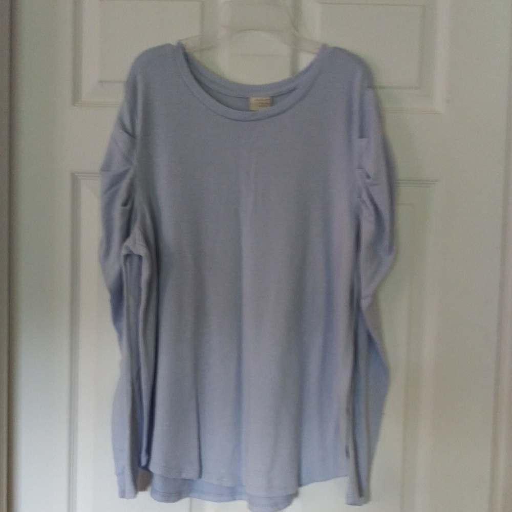 Womens light blue supersoft long sleeve shirt.